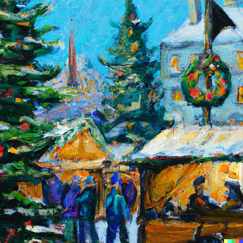 DALL·E 2022-12-03 13.45.47 - A naturalism oil painting of a Christmas market