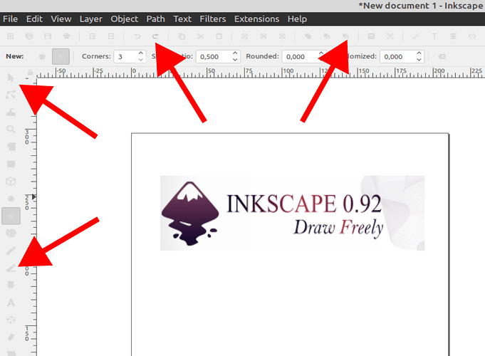 Αχνά εργαλεία στο Inkscape